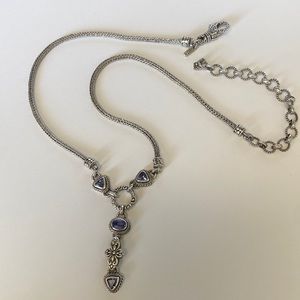 Sarda Sterling Silver and purple gemstones necklace